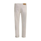 Brunello Cucinelli Beige Cotton Straight-Leg Jeans