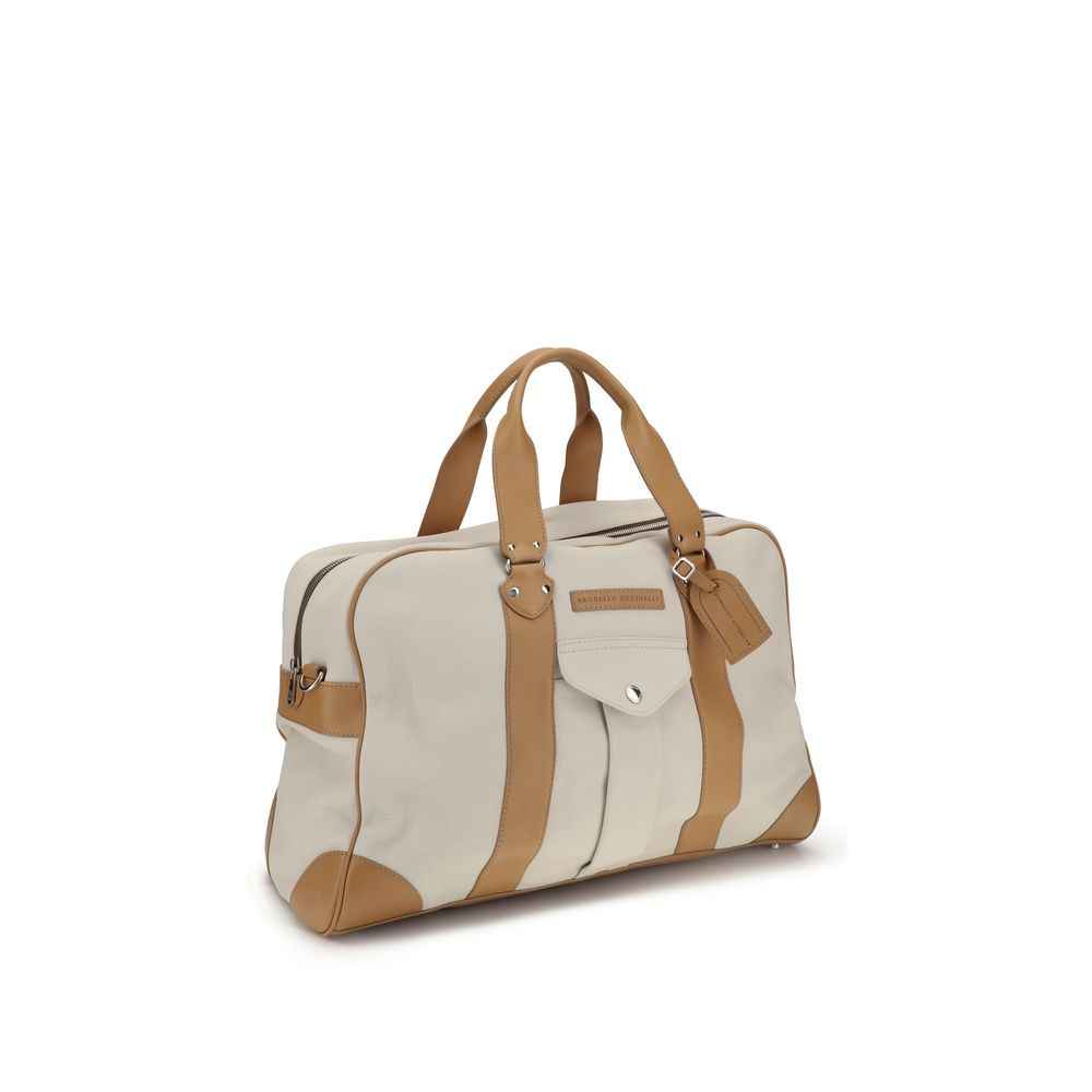 Brunello Cucinelli Beige Calf Leather Bos Taurus Luggage And Travel