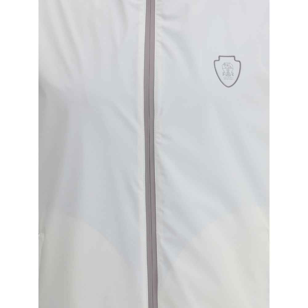 Brunello Cucinelli White Polyamide Sleveless Jacket