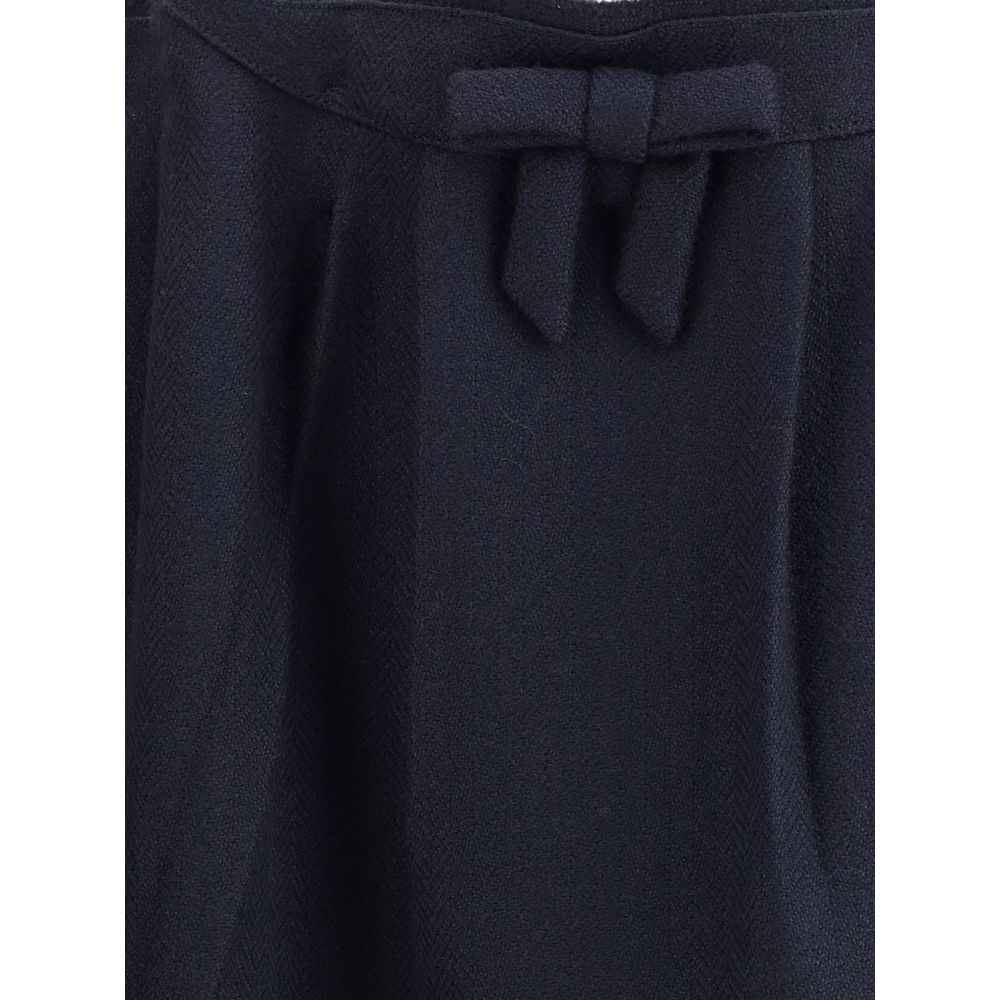 Prada Blue Fleece Wool Midi Skirt