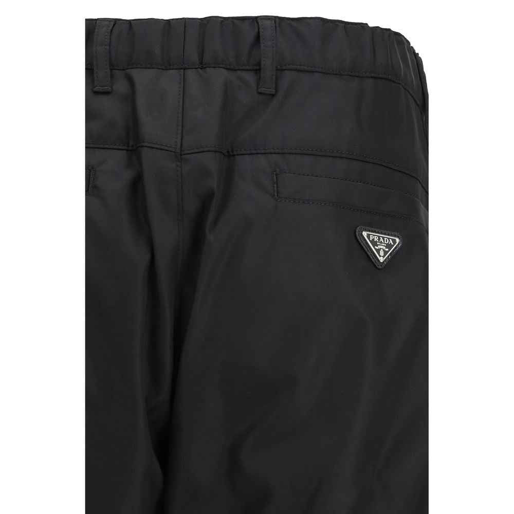Prada Black Recycled Polyamide Casual Pants