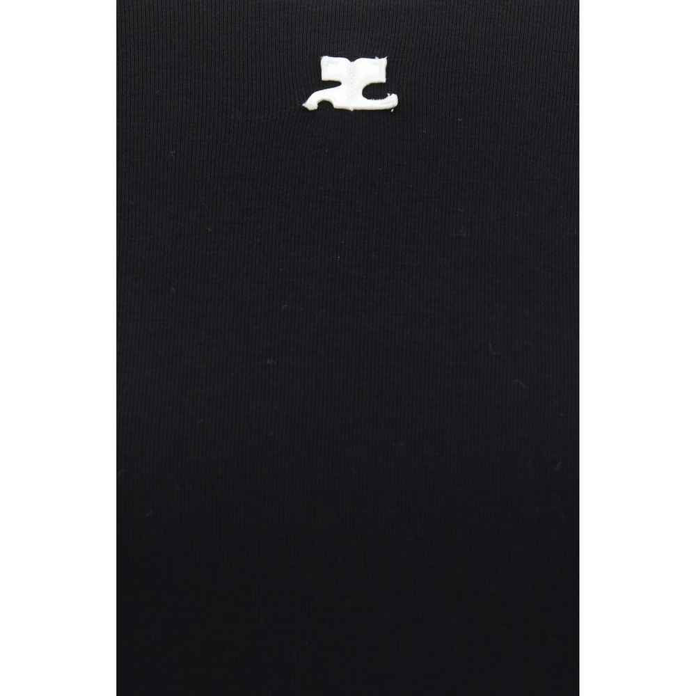 Courrèges Black Cotton T-Shirt
