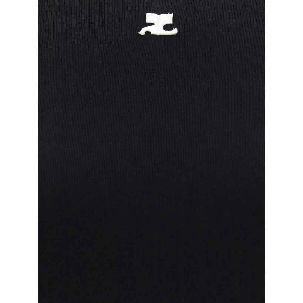 Courrèges Black Cotton T-Shirt