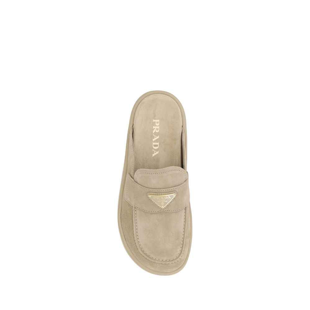 Prada Beige Rubber Platform Loafers