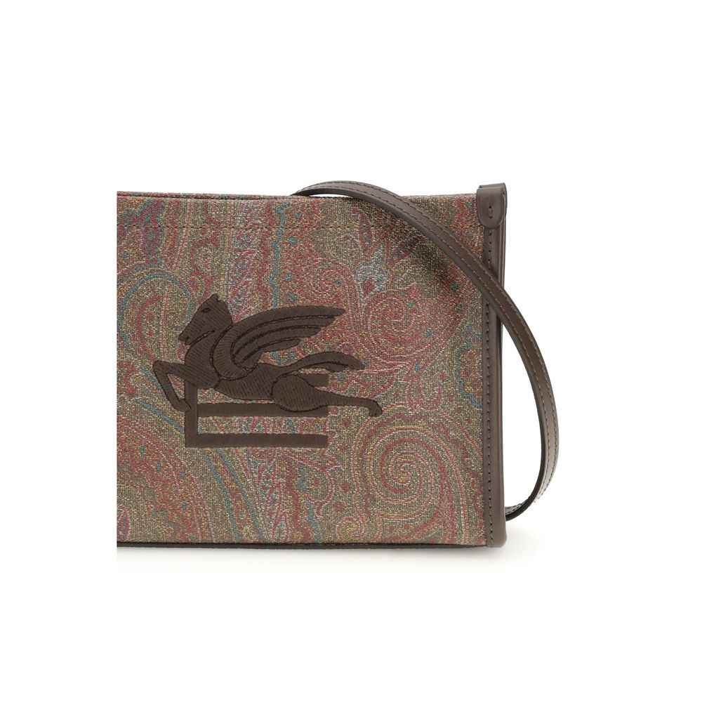 Etro Brown Calf Leather Bos Taurus Clutch Bag