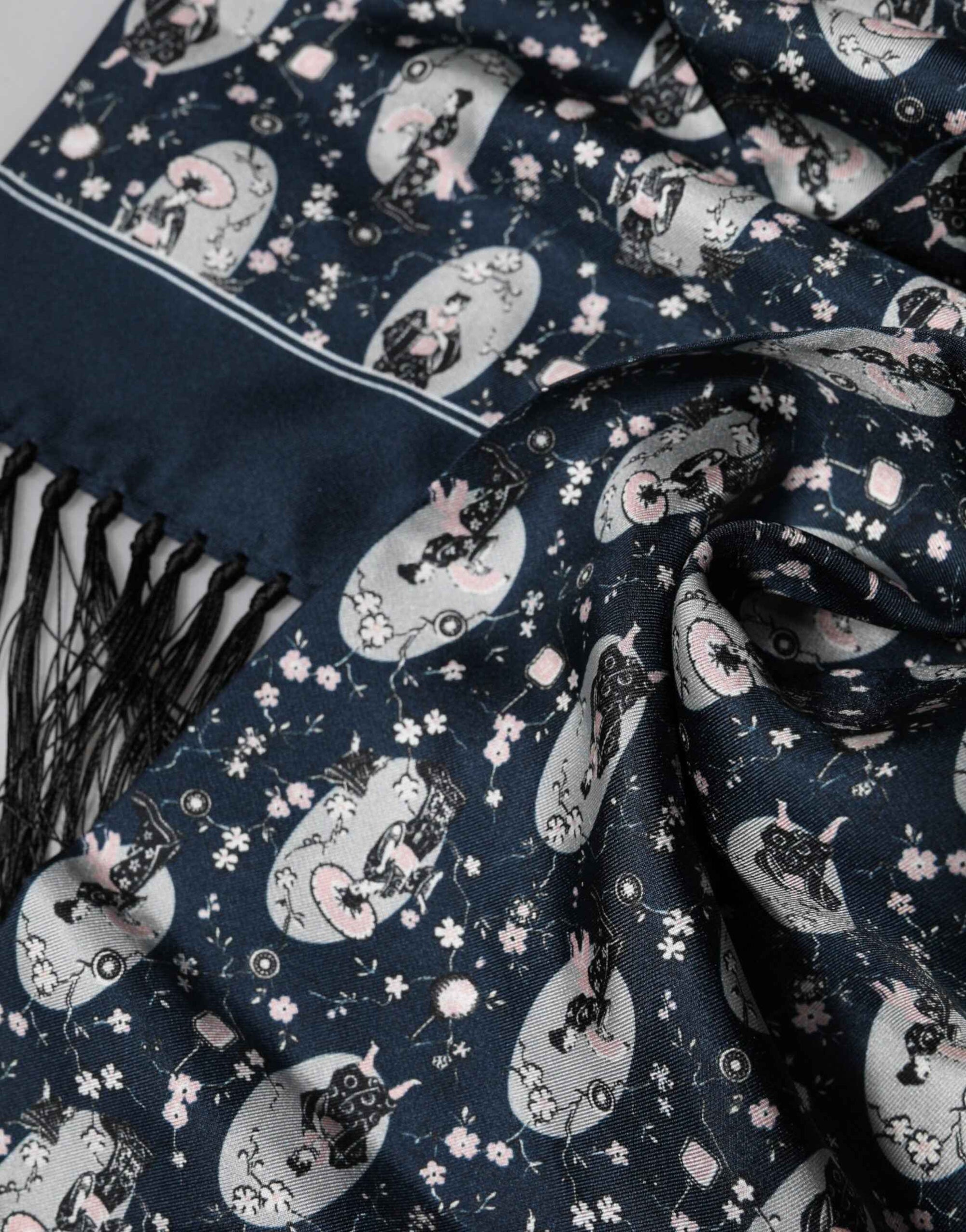 Dolce & Gabbana Navy Blue Silk Neck Wrap Shawl Men Scarf