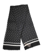 Dolce & Gabbana Black Crown Cashmere Neck Wrap Shawl Scarf
