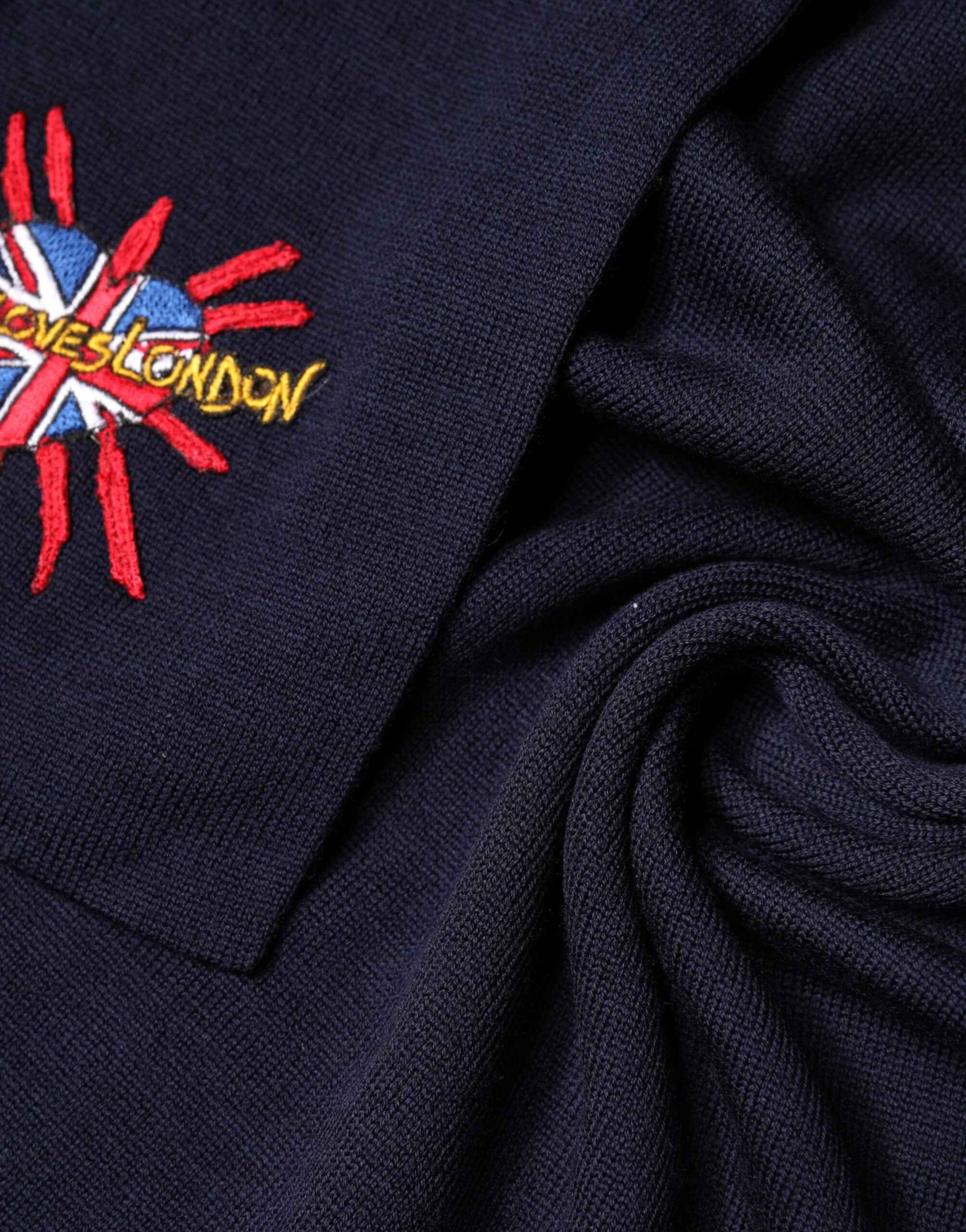 Dolce & Gabbana Blue Wool DG Loves London Neck Wrap Scarf