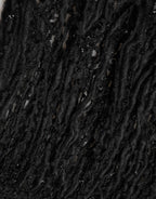 Dolce & Gabbana Black Cashmere Knit Shawl Fringes Scarf