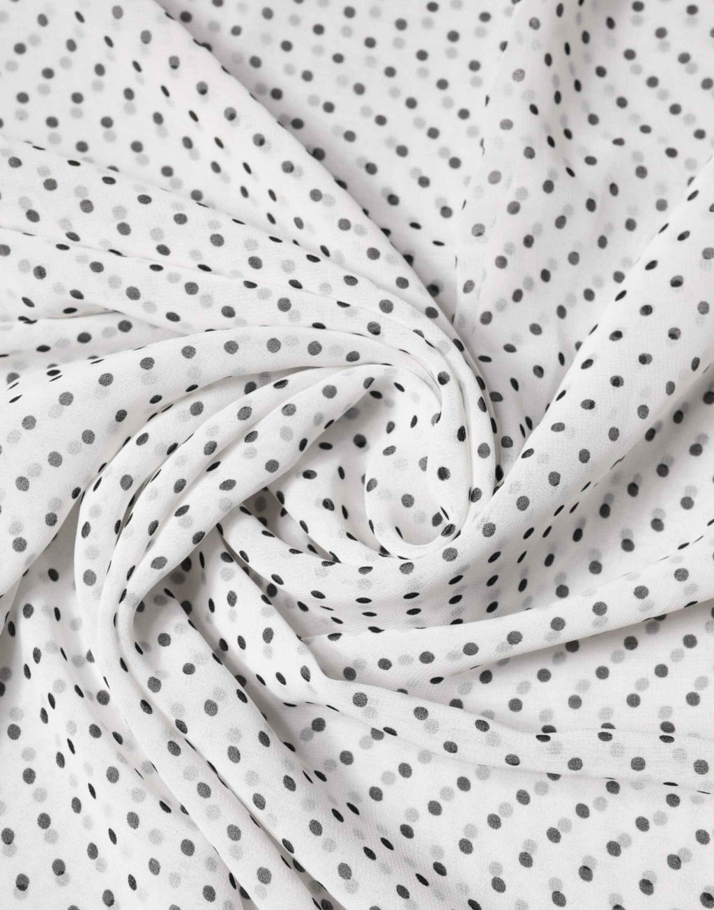 Dolce & Gabbana White Polka Dot Polyester Shawl Scarf