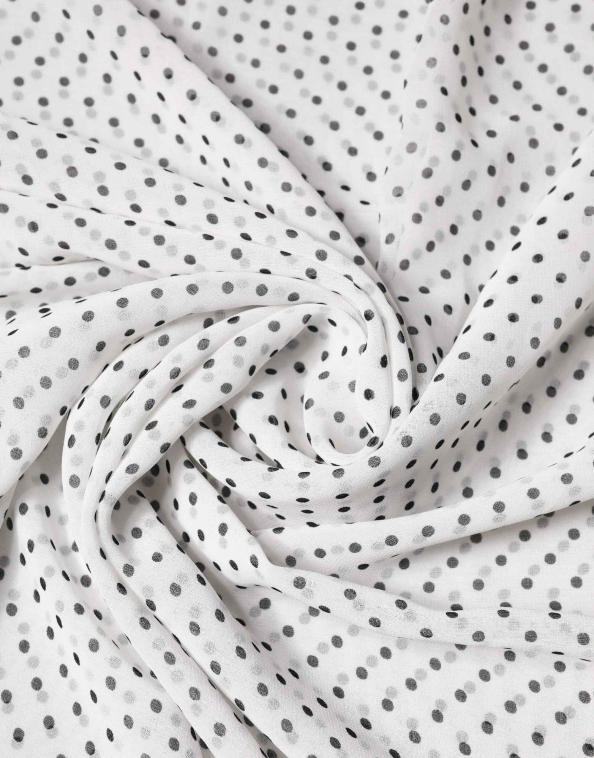 Dolce & Gabbana White Polka Dot Polyester Shawl Scarf