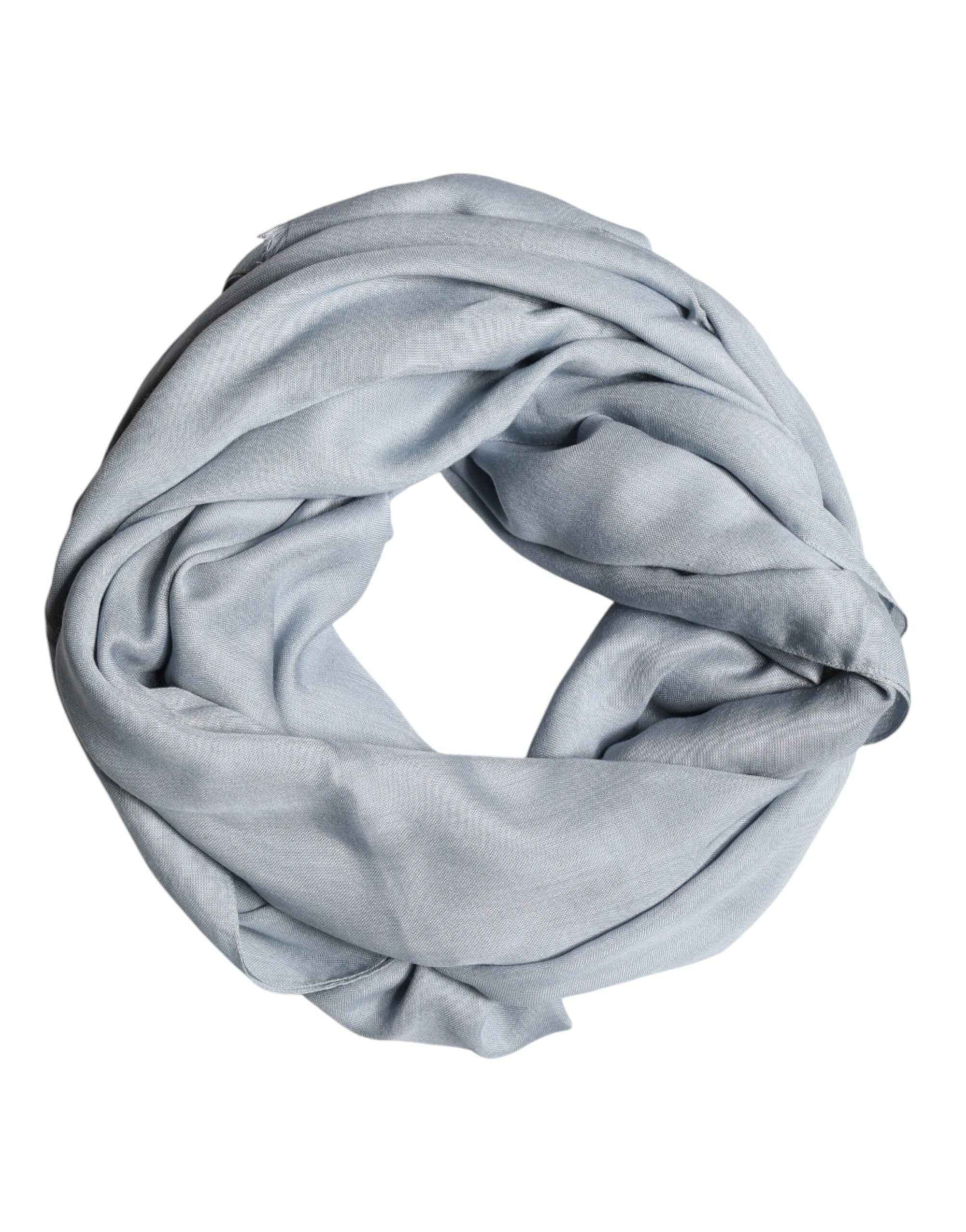 Dolce & Gabbana Light Blue Cashmere Knitted Shawl
