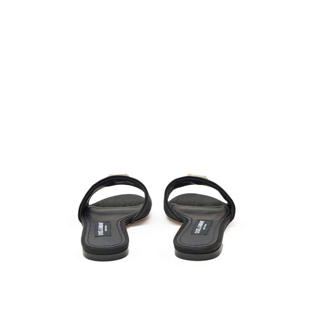 Dolce & Gabbana Black Polyester Slippers