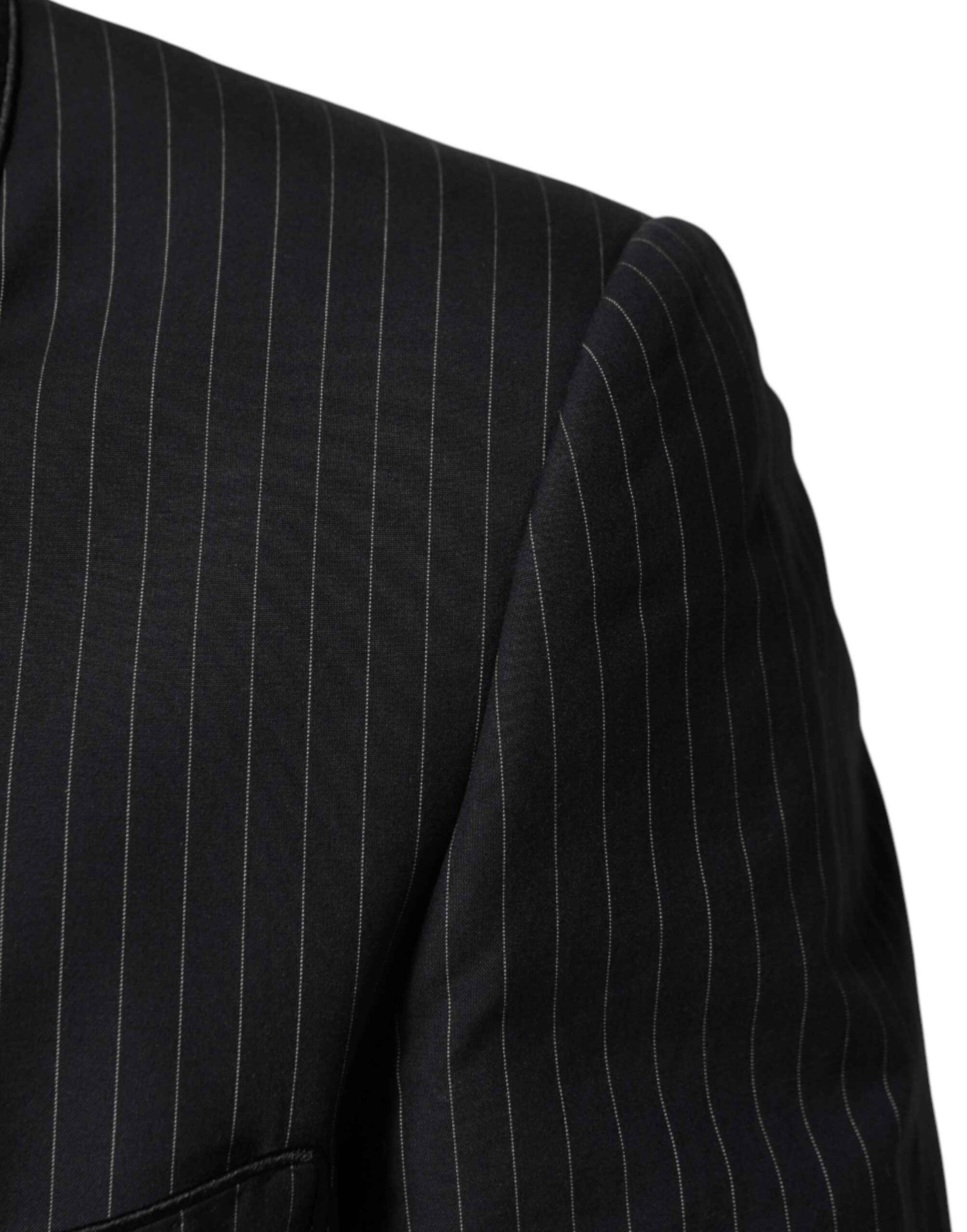Dolce & Gabbana Black Stripes 1 Button Suit Jacket Blazer