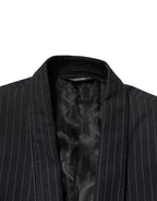 Dolce & Gabbana Black Stripes 1 Button Suit Jacket Blazer