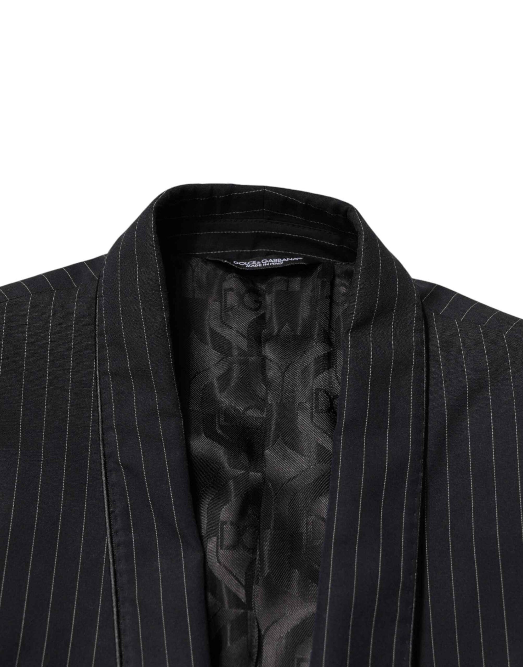 Dolce & Gabbana Black Stripes 1 Button Suit Jacket Blazer