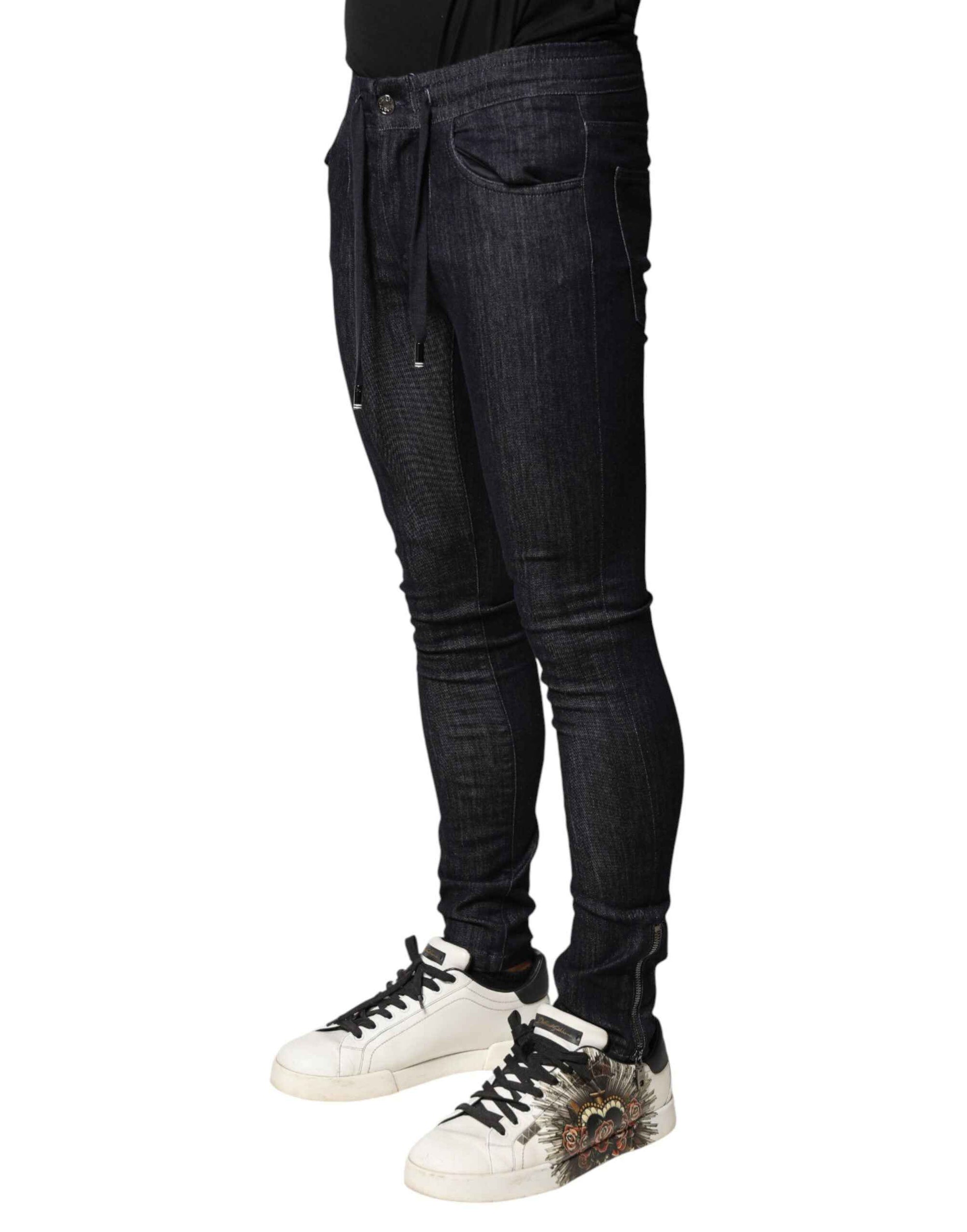 Dolce & Gabbana Black Cotton Stretch Skinny Denim Men Jeans
