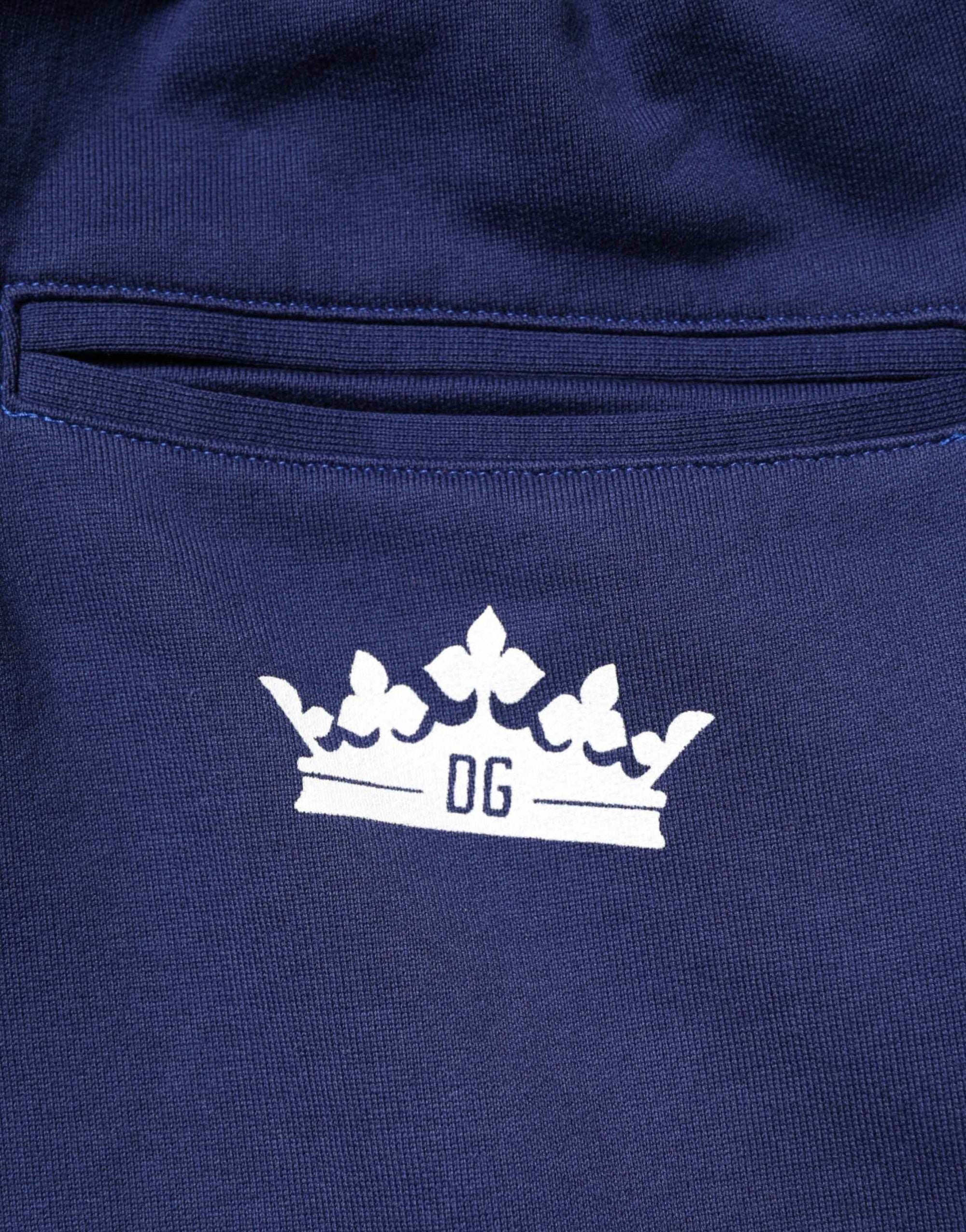 Dolce & Gabbana Blue Cotton Mid Waist Jogger Trousers Pants