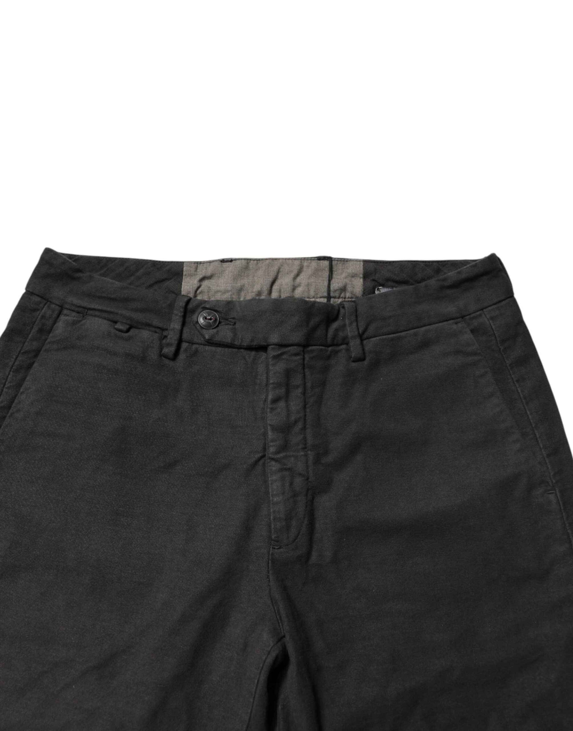 Maison Clochard Dark Gray Cotton Mid Waist Skinny Men Denim Jeans