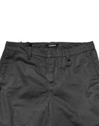 Dondup Dark Gray Cotton Mid Waist Skinny Men Chino Trouser Pants