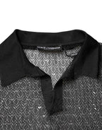 Dolce & Gabbana Black Sheer Short Sleeves Casual Polo  Top