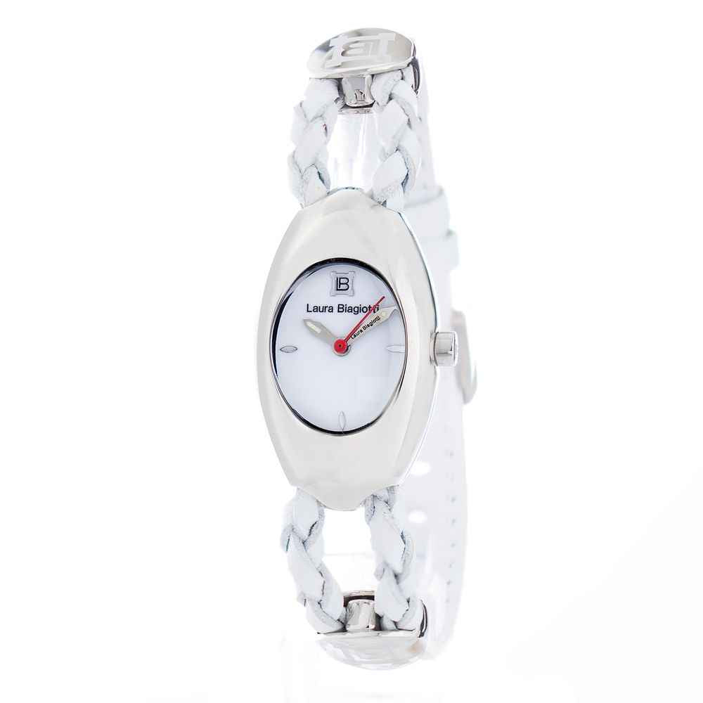 Laura Biagiotti White Leather Dress Watch