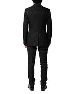 Dolce & Gabbana Black Brocade Single Breasted 2 Piece Suit