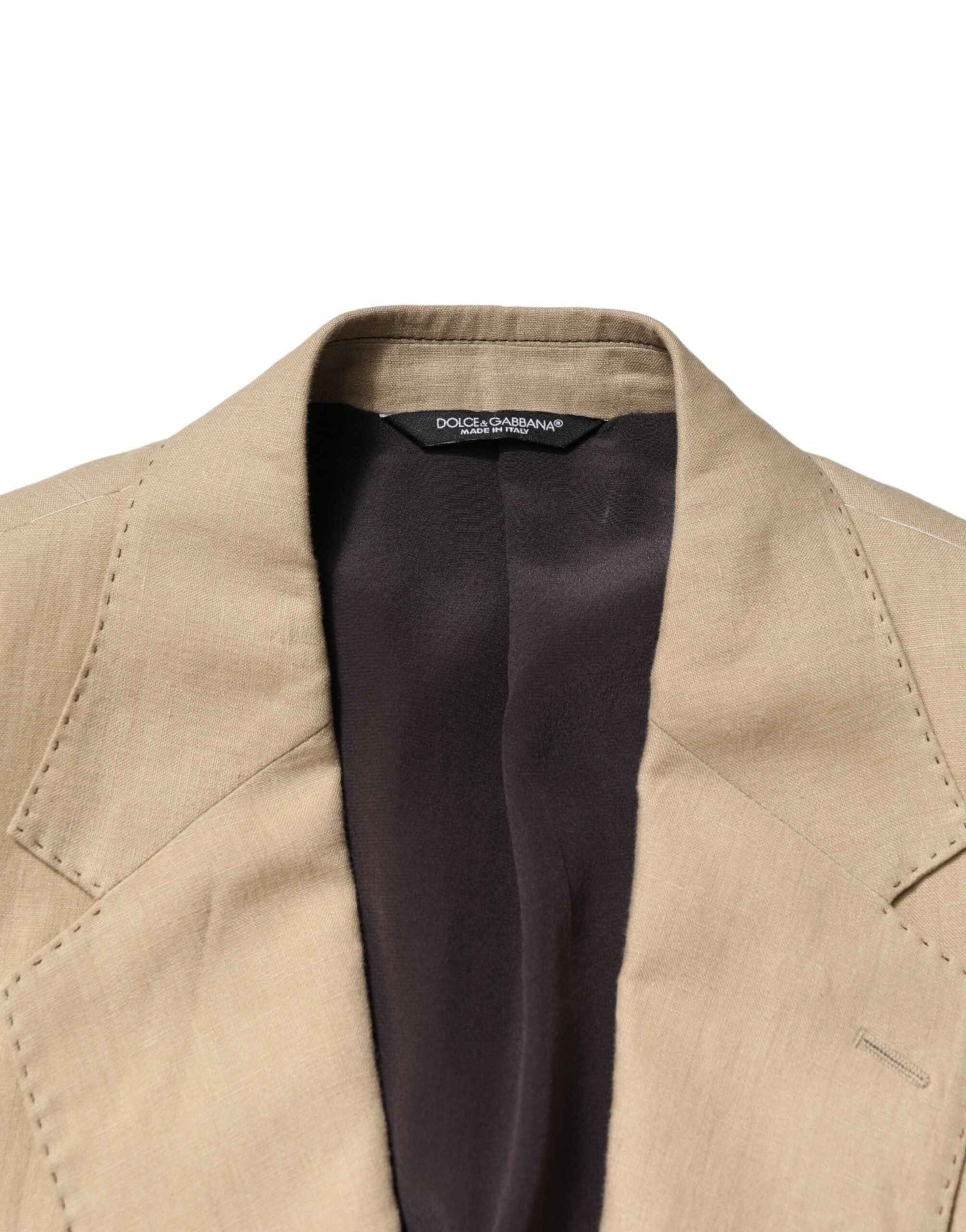 Dolce & Gabbana Beige Linen Single Breasted 2 Piece Suit