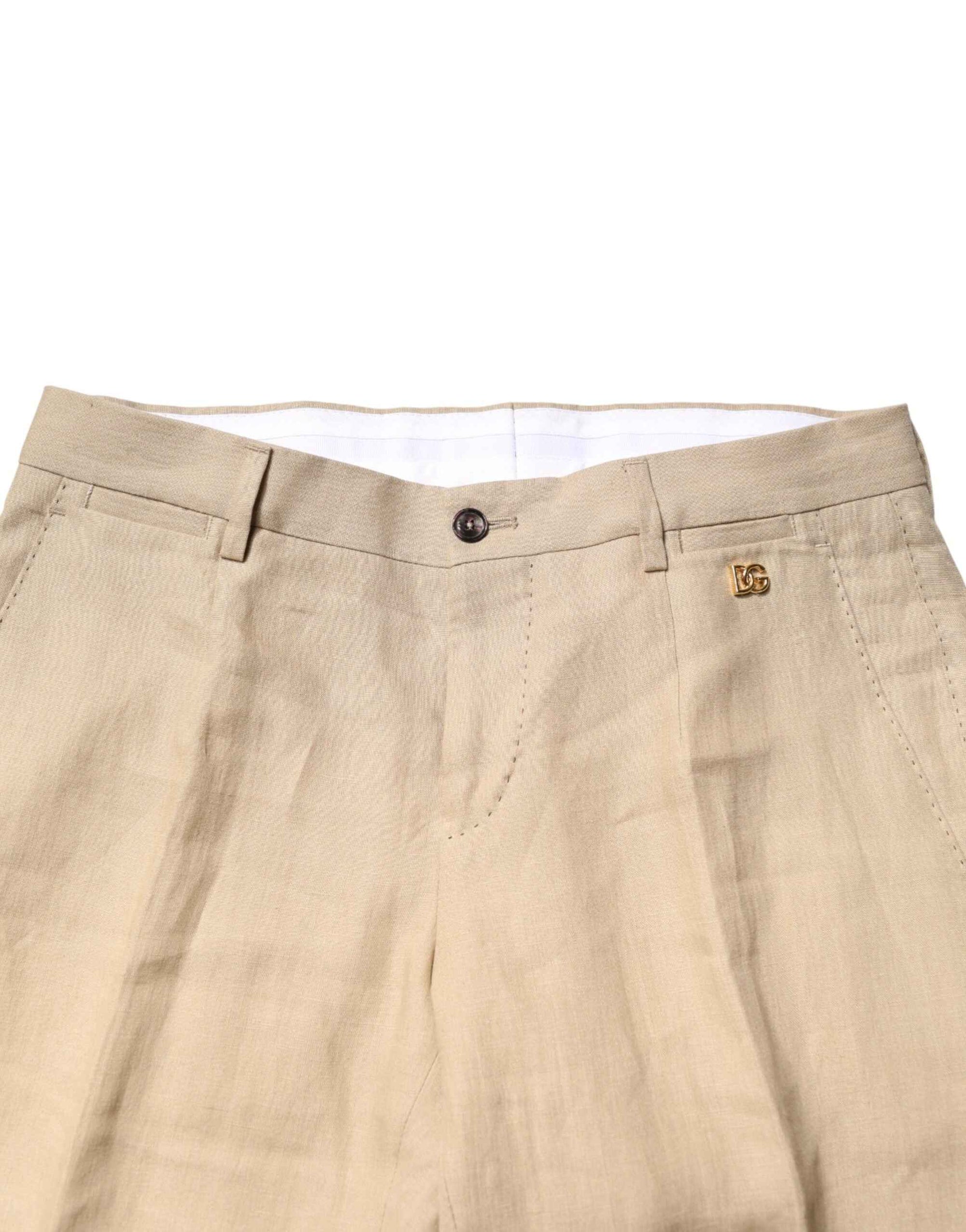 Dolce & Gabbana Beige Linen Single Breasted 2 Piece Suit