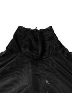 Dolce & Gabbana Black Sheer Long Sleeves Turtleneck Top