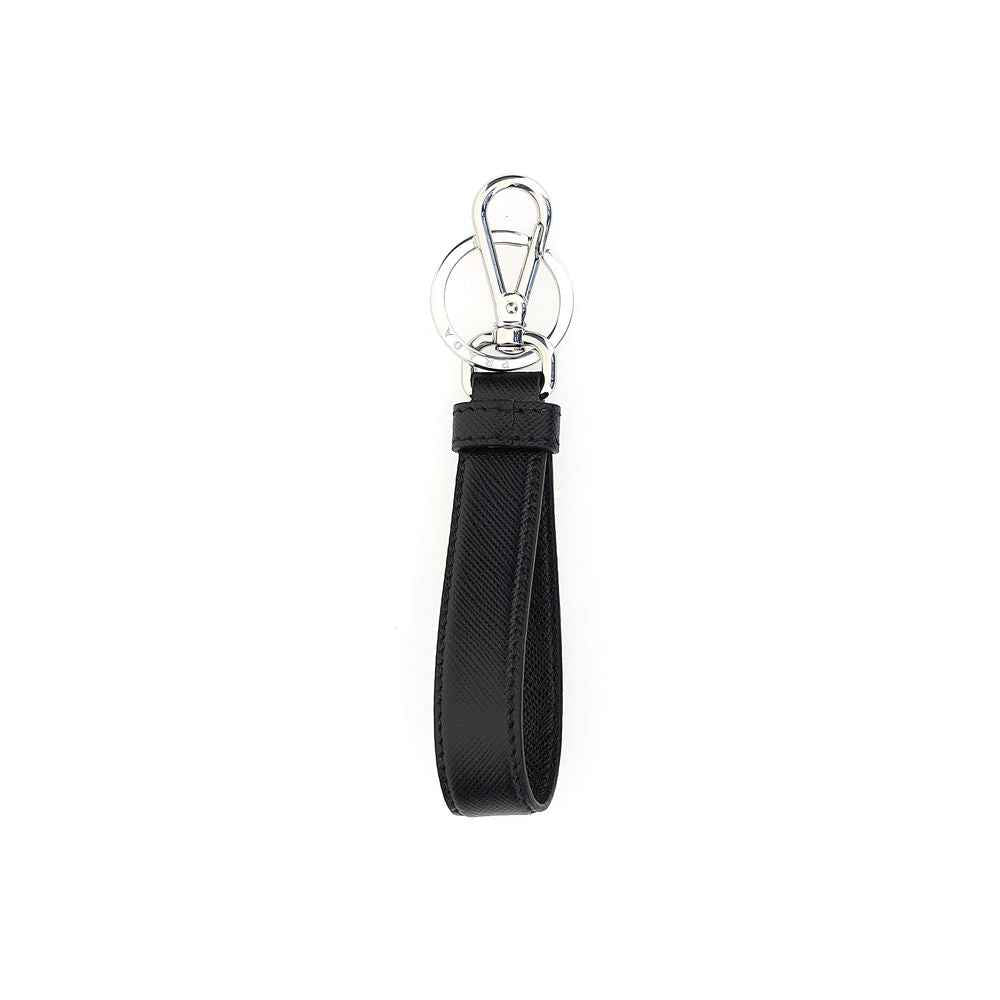 Prada Black Stainless Steel Keychain
