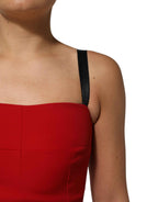 Dolce & Gabbana Red Stretch Bodycon Sheath Knee Length Dress