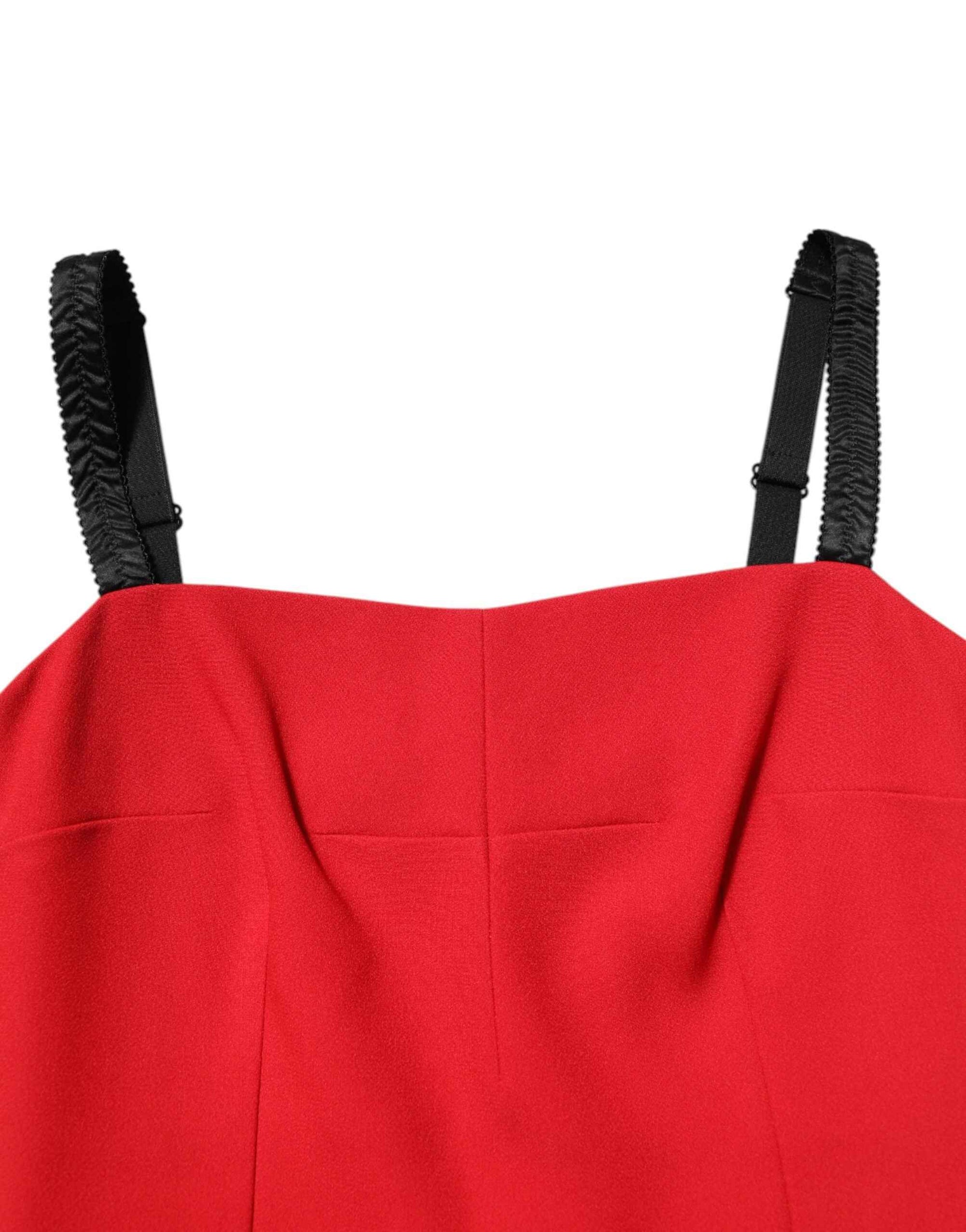 Dolce & Gabbana Red Stretch Bodycon Sheath Knee Length Dress