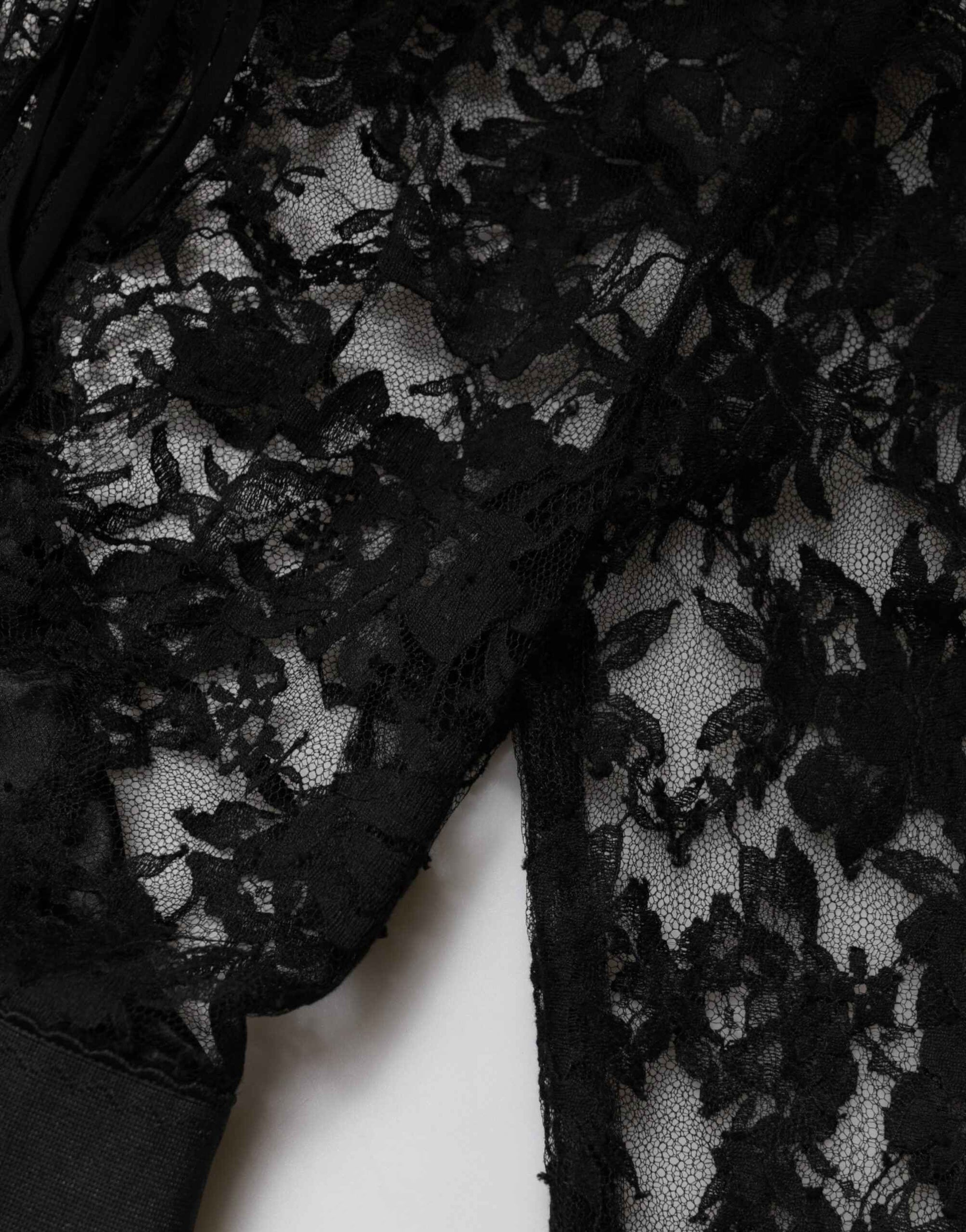 Dolce & Gabbana Black Lace Trim Cotton Sheath Midi Dress