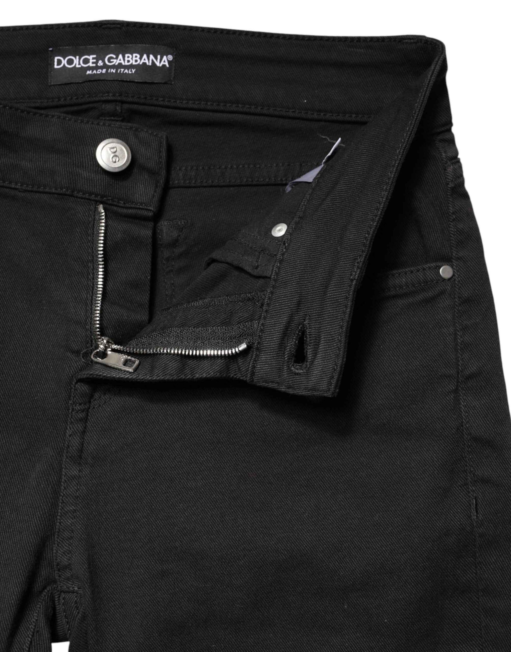 Dolce & Gabbana Black Cotton Stretch Skinny Denim Jeans