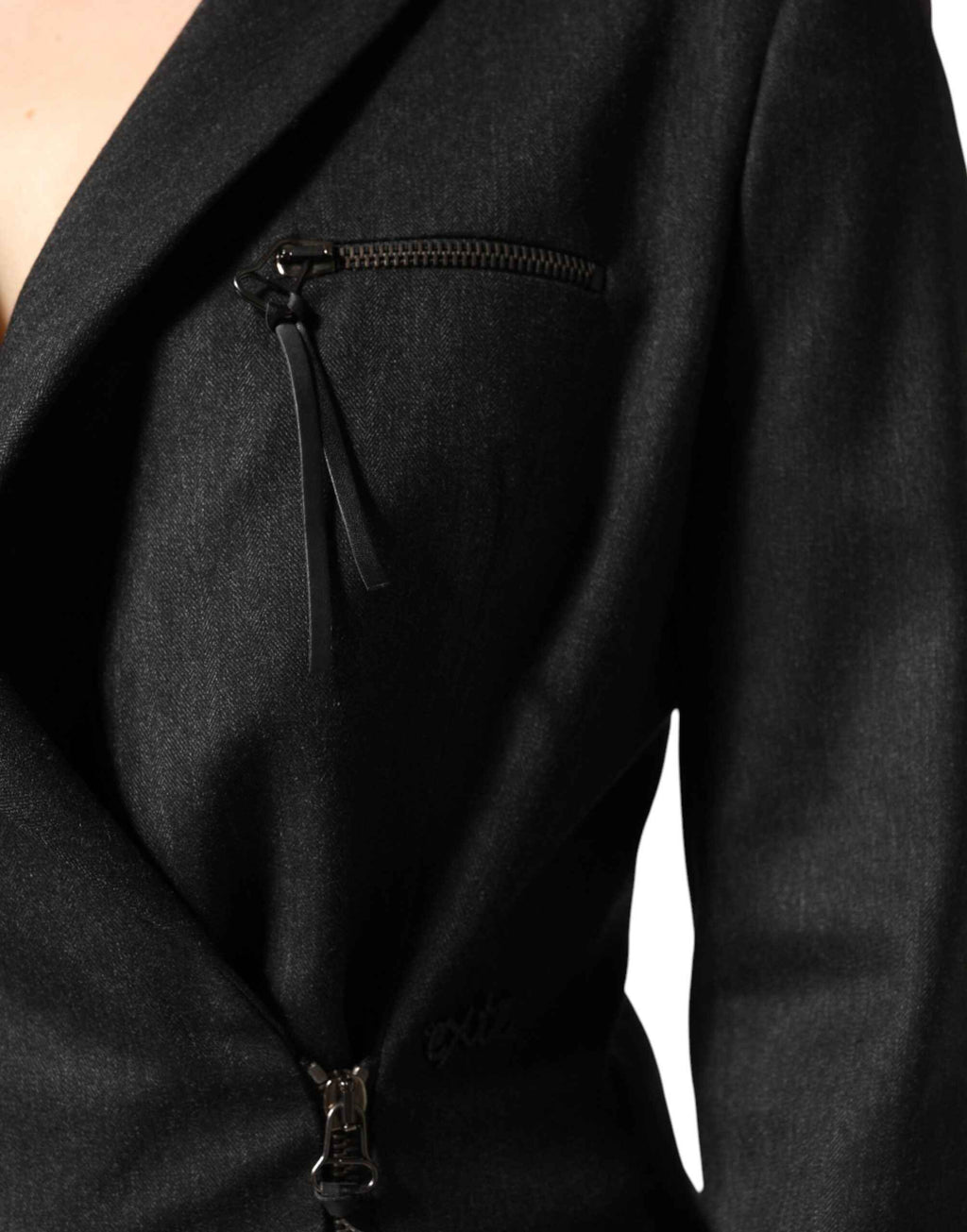Exte Black Double Breasted Pants Blazer Jacket 2 Piece Suit