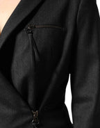 Exte Black Double Breasted Pants Blazer Jacket 2 Piece Suit