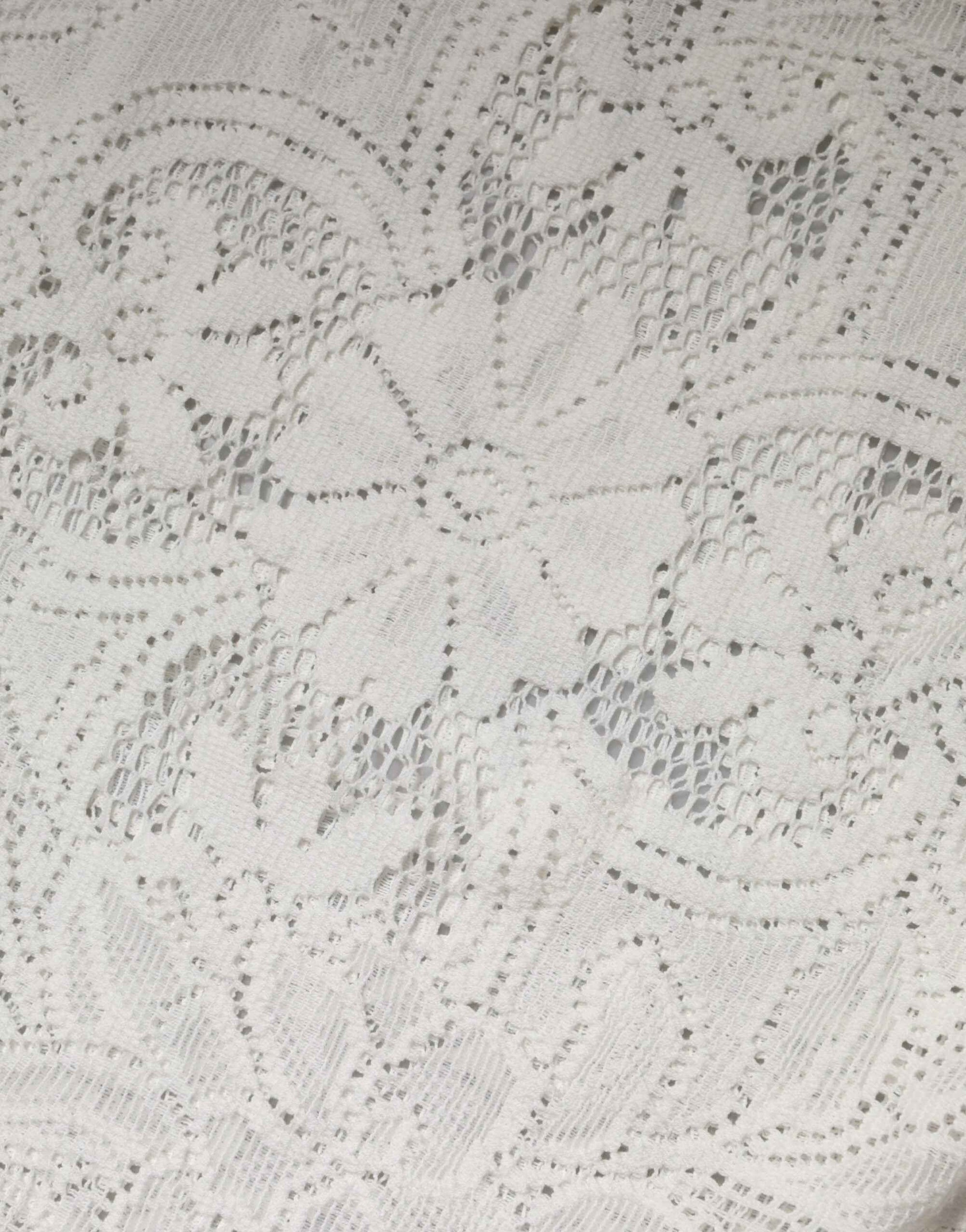 Dolce & Gabbana White Embroidery Lace Cotton Blouse Top
