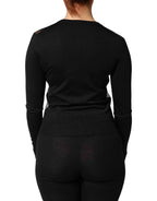 Dolce & Gabbana Black Sheer Button Down Cardigan Sweater