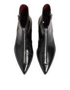 Dolce & Gabbana Black Leather Chelsea Short Ankle Boots Shoes
