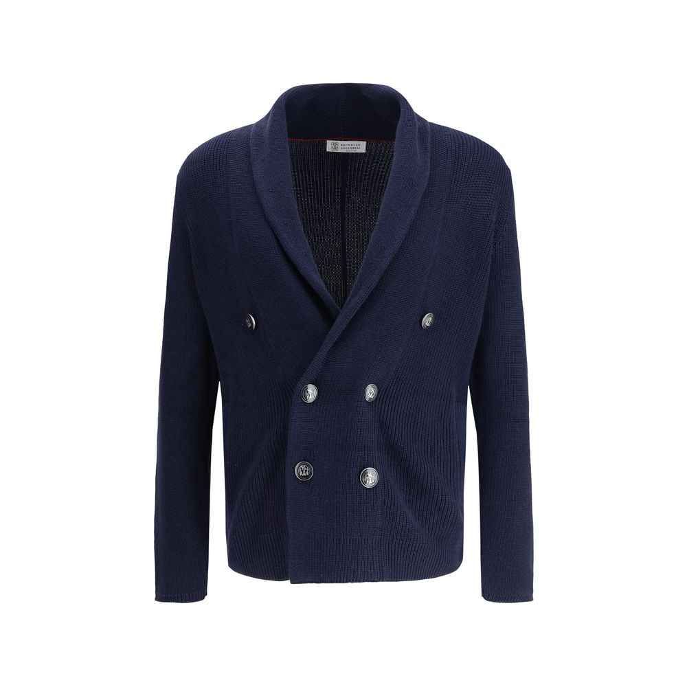 Brunello Cucinelli Blue Cotton Cardigan
