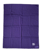 Dolce & Gabbana Purple Lace Stole Cotton Wrap Shawl Scarf