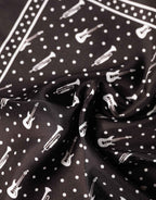 Dolce & Gabbana Black Guitar Trumpet Men Handkerchief Scarf
