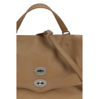 Zanellato Brown Calf Leather Bos Taurus Shoulder Bag