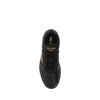 Prada Black Calf Leather Bos Taurus Low Top Sneakers