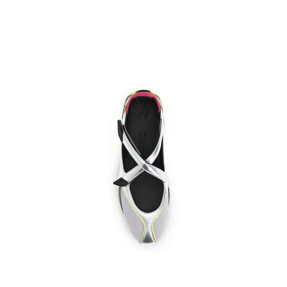 The Attico Silver Polyurethane Ballet Flats