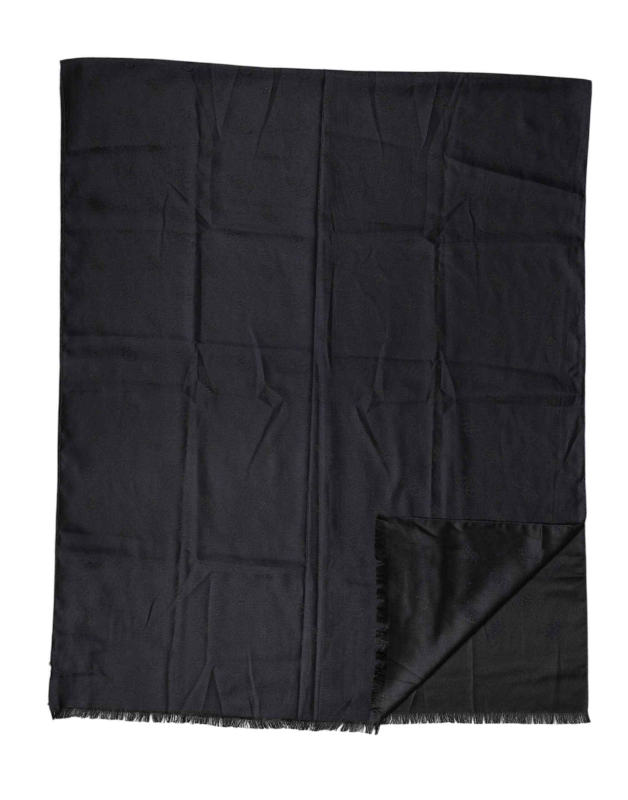 Dolce & Gabbana Black Lace Stole Silk NeckWrap Shawl Scarf