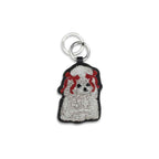 Ganni White Recycled Leather Keychain