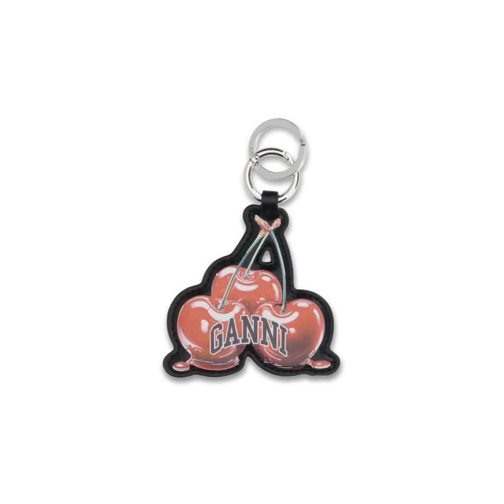 Ganni Red Recycled Leather Keychain