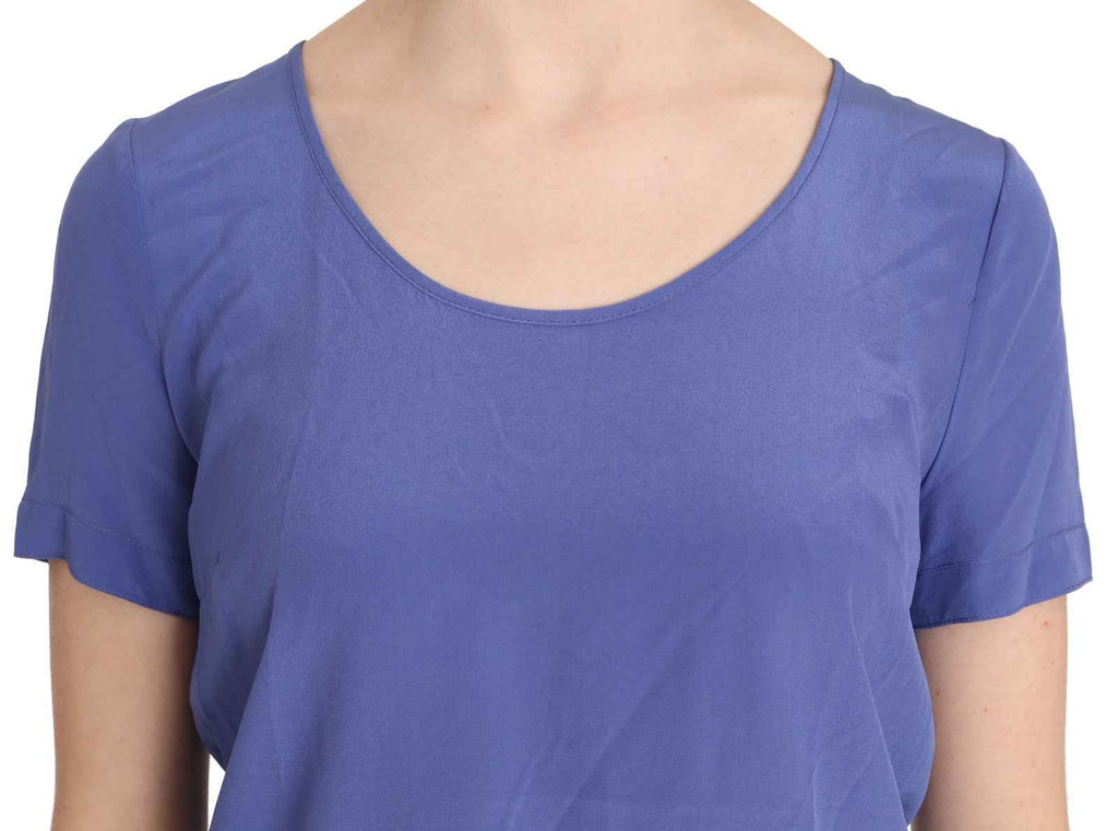 Patrizia Pepe Silk Purple Short Sleeve Casual Top Blouse
